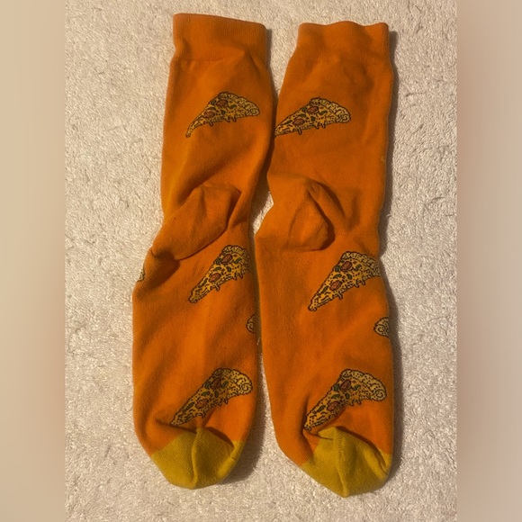 Slice of Pizza Adult Large Crew Socks Orange Odd Sox - Picture 4 of 4